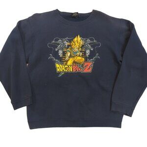 Vintage Dragon Ball Z Goku Crewneck Sweatshirt Sweater Navy Blue 2000 Y2K